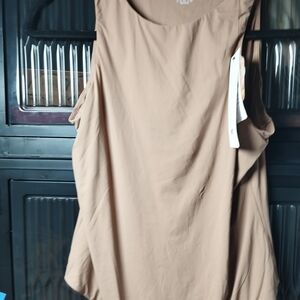 Women's Tan Sleeveless Top